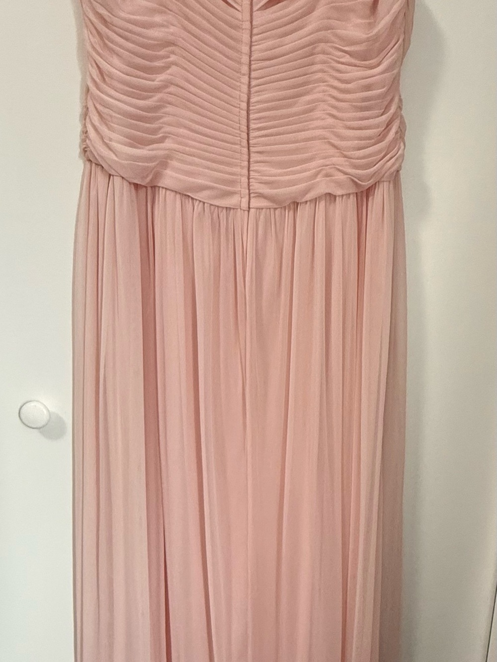 David's Bridal Dusty Rose Chiffon Bridesmaid Gown